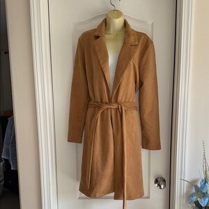 Chic Tan Trench Coat with Belt